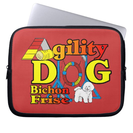Bichon Frise Agility Laptopschutzhülle (Vorderseite)