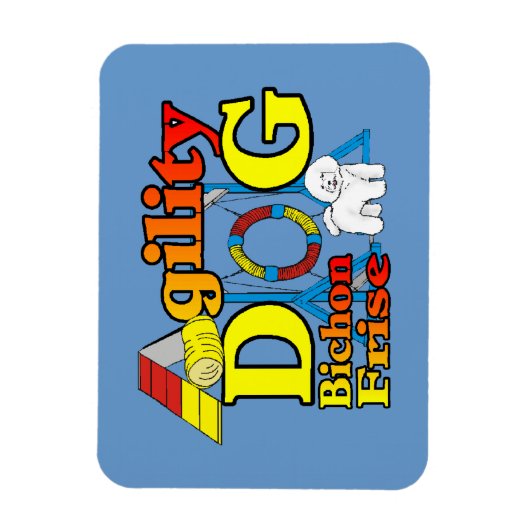 Bichon Frise Agility Magnet (Vertikal)