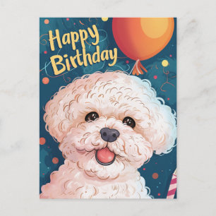 Bichon Frise Alles Gute zum Geburtstag Postkarte