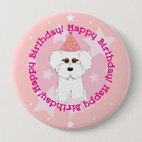 Bichon Frise alles- Gute zum Geburtstagknopf