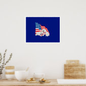 Bichon Frise American Flag Poster (Küche)
