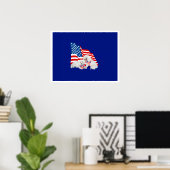 Bichon Frise American Flag Poster (Heimbüro)