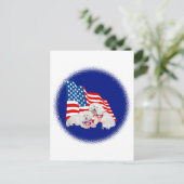 Bichon Frise American Flag Postkarte (Stehend Vorderseite)