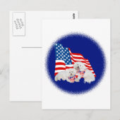 Bichon Frise American Flag Postkarte (Vorne/Hinten)