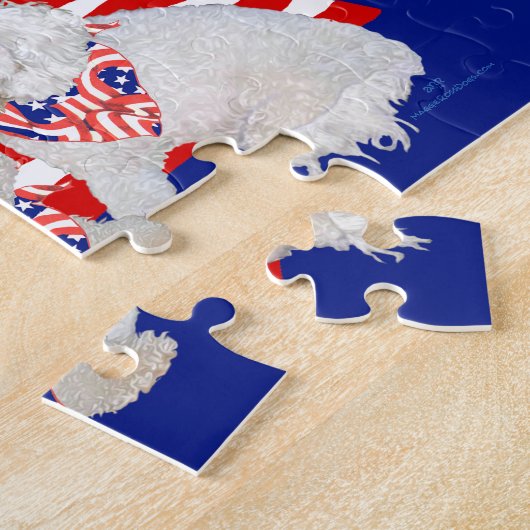 Bichon Frise American Flag Puzzle (Seite)