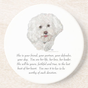 Bichon Frise Andenken WEIBLICH Getränkeuntersetzer