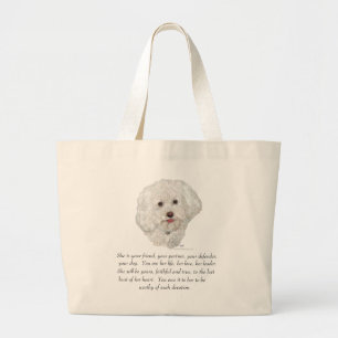 Bichon Frise Andenken WEIBLICH Jumbo Stoffbeutel