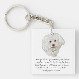 Bichon Frise Andenken WEIBLICH Schlüsselanhänger