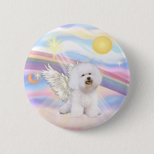 Bichon Frise Angel Button (Vorderseite)
