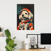 Bichon Frise Astronaut Poster, Bichon Frise Retro Poster (Heimbüro)