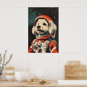 Bichon Frise Astronaut Poster, Bichon Frise Retro Poster (Küche)