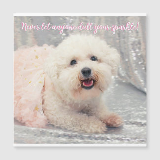 Bichon Frise Ballerina Weihnachten Positive Vibes Magnetkarte