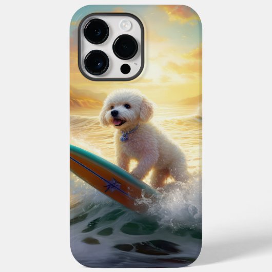 Bichon Frise Beach Surfmalerei Case-Mate iPhone Hülle (Rückseite)