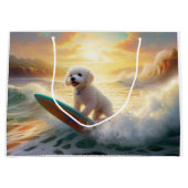 Bichon Frise Beach Surfmalerei Große Geschenktüte (Vorderseite)
