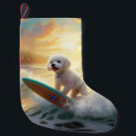 Bichon Frise Beach Surfmalerei Kleiner Weihnachtsstrumpf<br><div class="desc">Tauchen Sie ein in die spielerische Welt des Kaninchen-Abenteuers mit diesem faszinierenden Bild. Ein gepflegter Hund geht zu den Wellen und reitet geschickt auf einem sonnengeküssten Strand. Das lebendige Kunstwerk vereint wunderbar das Wesentliche der Erregung am Strand, während der Hund furchtlos auf den Wellen reitet und den Geist von Spaß...</div>