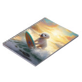 Bichon Frise Beach Surfmalerei Notizblock (Linke Seite)