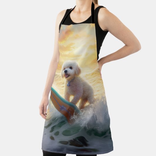Bichon Frise Beach Surfmalerei Schürze (InSitu)