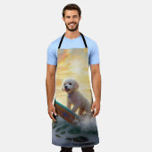Bichon Frise Beach Surfmalerei Schürze (Getragen)