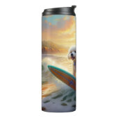 Bichon Frise Beach Surfmalerei Thermosbecher (Nach links gedreht)