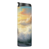 Bichon Frise Beach Surfmalerei Thermosbecher (Nach rechts gedreht)