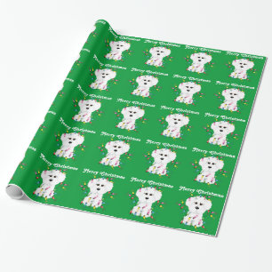 Bichon Frise beleuchtet WeihnachtsPackpapier Geschenkpapier