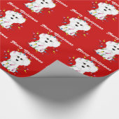 Bichon Frise beleuchtet WeihnachtsPackpapier Geschenkpapier (Ecke)