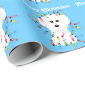 Bichon Frise beleuchtet WeihnachtsPackpapier Geschenkpapier (Rolleneckpunkt)