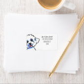 Bichon Frise benutzerdefinierte Farbe Adressaufkleber (Insitu)