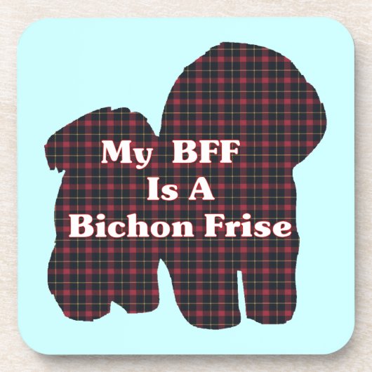Bichon Frise BESTE FREUNDIN Getränkeuntersetzer (Vorderseite)
