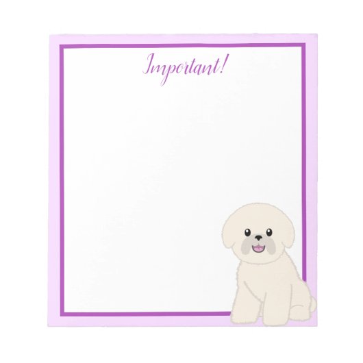Bichon Frise Blank Notepad Notizblock (Vorderseite)