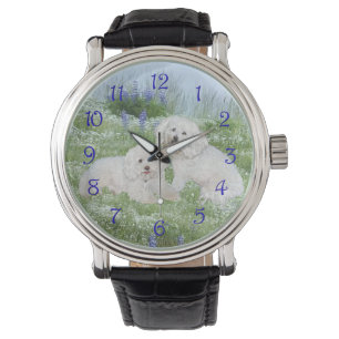 Bichon Frise Bluebonnets Armbanduhr