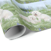 Bichon Frise Bluebonnets Geschenkpapier (Rolleneckpunkt)