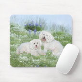 Bichon Frise Bluebonnets Mousepad (Mit Mouse)
