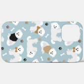 Bichon Frise Bones and Paws Blue Case-Mate iPhone Hülle (Rückseite (Horizontal))