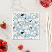 Bichon Frise Bones and Paws Blue Napkins Serviette (Beispiel)