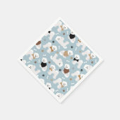 Bichon Frise Bones and Paws Blue Napkins Serviette (Ecke)