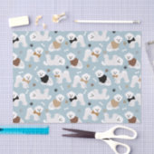 Bichon Frise Bones and Paws Blue Tissue Paper Seidenpapier (Handwerk)