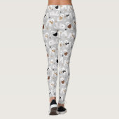 Bichon Frise Bones and Paws Gray Leggings (Rückseite)