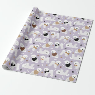 Bichon Frise Bones and Paws Lila Packpapier