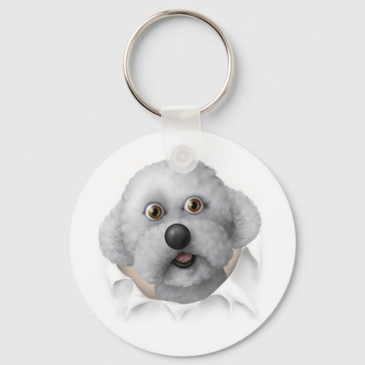 Bichon Frise Buout Schlüsselanhänger (Vorderseite)