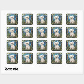 Bichon Frise Card Quadratischer Aufkleber (Blatt)