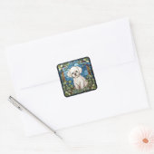 Bichon Frise Card Quadratischer Aufkleber (Umschlag)