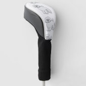 Bichon-Frise-Cartoon Golf Headcover (angewinkelt)