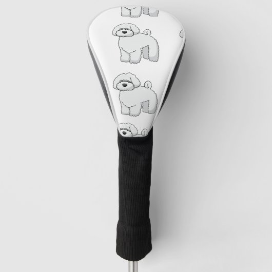 Bichon-Frise-Cartoon Golf Headcover (Vorderseite)