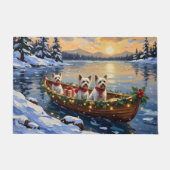Bichon Frise Christmas Boat Holiday Fußmatte (Vorderseite)