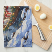 Bichon Frise Christmas Boat Holiday Geschirrtuch (Viertel Falte)