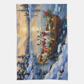 Bichon Frise Christmas Boat Holiday Geschirrtuch (Vertikal)