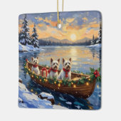 Bichon Frise Christmas Boat Holiday Keramikornament (Links)