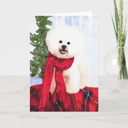 Bichon Frise Christmas Card Feiertagskarte (Vorderseite)