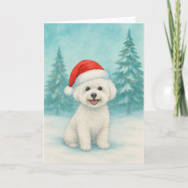 Bichon Frise Christmas Card - Urlaubskarte Karte